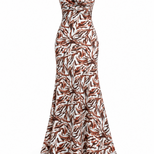 Womens Blue Satin Animal Print Cowl Neck Maxi Dress.