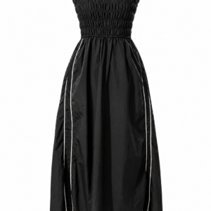 Black Maxi Dress with White Stripe.
