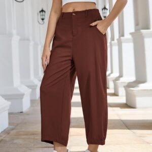 Women’s Cotton Linen Barrel Pants Wide Leg Trousers.l Pants Casual .